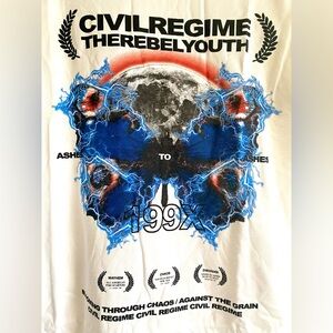 Civilregime Graphic T-Shirt with Blue and Red Design NWT